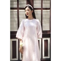Áo Dài Cách Tân Thiết Kế Cao Cấp  Họa Tiết Trơn, Chất Liệu Tơ Tằm Hà Đông Cao Cấp _Áo Dài Mộc Lâm AD12