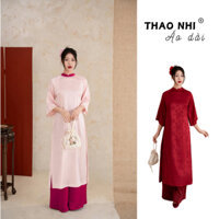 Áo Dài cách tân Tiên Duyên dáng suông gấm tơ cao cấp, áo dài cưới ăn hỏi - Áo Dài Thảo Nhi