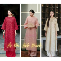 Áo dài cách tân tơ màu đỏ - Áo Dài Anh Minh