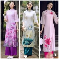Áo dài cách tân tơ oganza 4 tà đẹp chất vải mềm mại giá rẻ