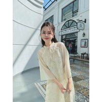 Áo dài cách tân vân hoa hồng trẻ trung - Áo Dài Phương Anh Nữ