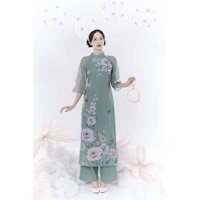 Áo Dài Cách Tân Von Hình 4 Tà Tay Ngắn Cực Đẹp, Phom Dáng Cực Chuẩn