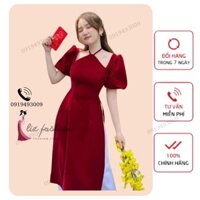 Ao dài cách tân yếm nhung mặc Tết 2023 LIZ FASHION