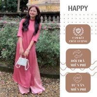 Áo dài cách tân,áo dài dáng xuông đính ngọc trai lụa đẹp|HAPPY