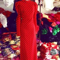 Áo dài chấm bi tay phồng