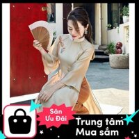 Áo Dài Chi Giao tơ thêu cao cấp 4 tà