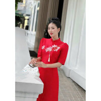 áo dài chi mai  đỏ đẹp và sang chảnh cực kỳ- áo dài NAXA