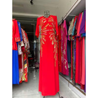 Áo dài chi phông 4 tà kết đá