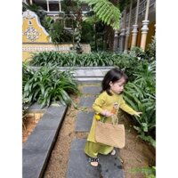 Áo dài Chibi bé gài màu hồng/vàng chanh