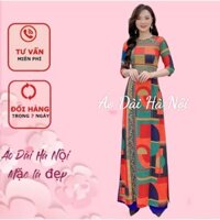 Áo dài cô ba in 3D hoạ tiết che khuyết điểm mập cực tốt - Áo Dài Hà Nội