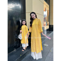 Áo dài " Cúc " - BST Áo dài lụa cho mẹ và bé Đậu Kids&Mom