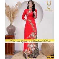 Áo Dài Dải Hoa Kim Cương Sang Trọng, Duyên Dáng Thanh Lịch Lụa Habutai A4 - Áo Dài Xuân Quỳnh