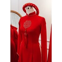 ÁO DÀI DÂU CHỮ HỶ 4 TÀ ( THIẾT KẾ )