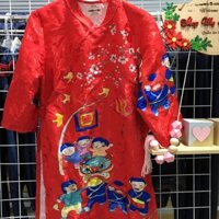 Áo dài đỏ cho bé trai