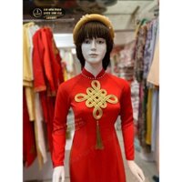 Áo Dài Đỏ Dây Chéo Đồng (Áo Dài Gia Hân Phạm)