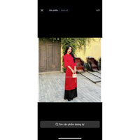 áo dài đỏ tết