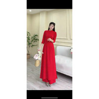 áo dài đỏ trơn