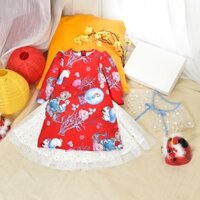 Áo dài elsa cho bé gái kết hợp chân váy