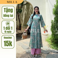 Áo Dài Gấm Cách Tân Nữ Dệt Nổi Long Phụng Áo Dài Tết Dáng Xuông Đẹp Trẻ Trung MLG07