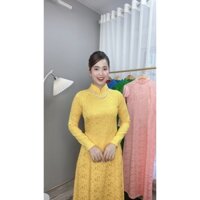 Áo dài Gấm Hoa Hồng Hỷ- Áo dài Quang Tiến