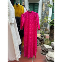 áo dài gấm hồng cổ 2p