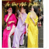 Áo dài gấm suông màu hồng sang trọng-Áo Dài Anh Minh