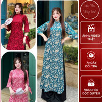áo dài gấm Thanh Liễu sang trọng tay dài và tay lỡ đẹp không tì vết
