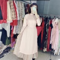 Áo dài hình thật tự chụp mẫu + chân váy