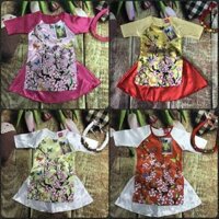 ÁO DÀI HOA ANH ĐÀO CÁCH TÂN KÈM MẤN CHO BÉ GÁI