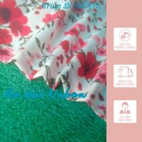 Áo dài hoa nhí đẹp mặc không ngứa , áo dài bông nhí may sẵn cổ tròn tay phồng lên form trẻ trung làm quà tặng ý nghĩa