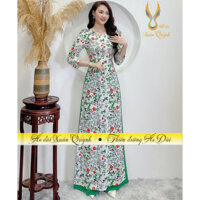 Áo Dài Hoa Nhí Duyên Dáng Trẻ Trung, Lụa Habutai Mềm Mại Co Dãn K44 - Áo Dài Xuân Quỳnh