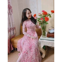 ÁO DÀI HOA NHÍ TAY LỠ CỔ CAO VỪA PHẢI SIÊU XINH CHO MÙA HÈ NÀY