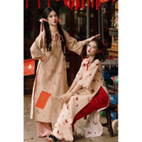 áo dài hoa nhung xả tặng 450/bộ