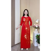 Áo dài hoa ruy băng phối nhũ sang trọng - Áo dài Phương Thảo