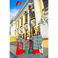 ÁO DÀI HỌA TIẾT CHĂN CON CÔNG - Hottrend du xuân