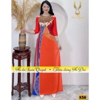 Áo Dài Họa Tiết Thổ Cẩm, Sang Trọng Duyên Dáng Lụa Habutai K58 - Áo Dài Xuân Quỳnh