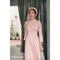 Áo dài hồng gấm