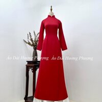 Áo Dài Hương Phượng dáng truyền thống lụa Đỏ Tây Thi may sẵn