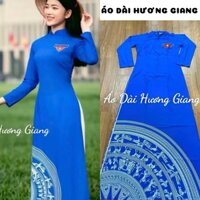 Áo dài in 3D hoạ tiết Đoàn Thanh niên trống đồng sắc nét  - Áo Dài Hương Giang