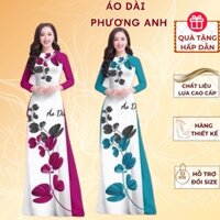 Áo dài in 3D màu nhã nhặn, vải lụa mềm mịn, hoạ tiết in sắc nét - Áo Dài Phương Anh Nữ Women