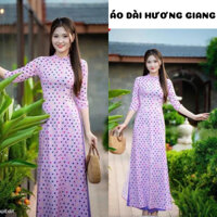 Áo dài in 3D màu tím trẻ trung mẫu mới nhất - Áo Dài Hương Giang