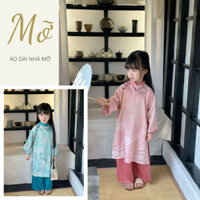Áo Dài Long Phụng Tết 2025 Cho Bé .Vải Gấm Vân Nổi Cổ Cúc Bọc Phối Quần Lụa Ngọc Trai Cao Cấp- NHÀ MỠ