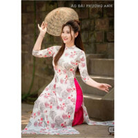 Áo dài lụa hoạ tiết in 3D truyền thống nữ xinh đẹp - Áo Dài Phương Anh