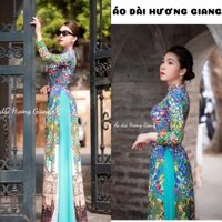 Áo dài lụa in 3D hoạ tiết nổi bật, sang trọng - Áo dài Hương Giang