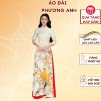 Áo dài lụa in hoạ tiết 6D sang trọng - Áo Dài Phương Anh Nữ
