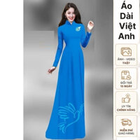 Áo dài lụa màu xanh hoà bình ,size từ S-3XL -Áo Dài Việt Anh Nữ