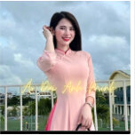 Áo dài lụa Mỹ màu hồng sang trọng-Áo Dài Anh Minh