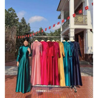 Áo dài lụa Ruby cao cấp hàng loại 1,tay dài-Áo dài Bông Bông