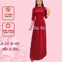 Áo dài lụa Tô Châu đính cúc và hoa cách điệu xinh - Áo Dài Hà Nội