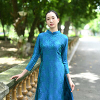 Áo dài lụa tơ tằm cao cấp, Áo dài lụa ĐAN BÍCH, Set áo dài nữ , Áo dài thiết kế Gaia